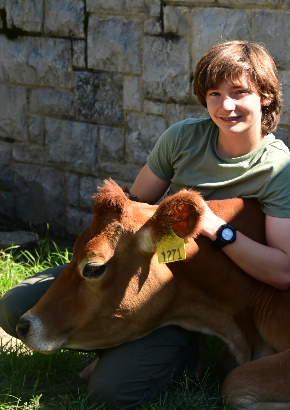 Greyson and his cow, Milkyway